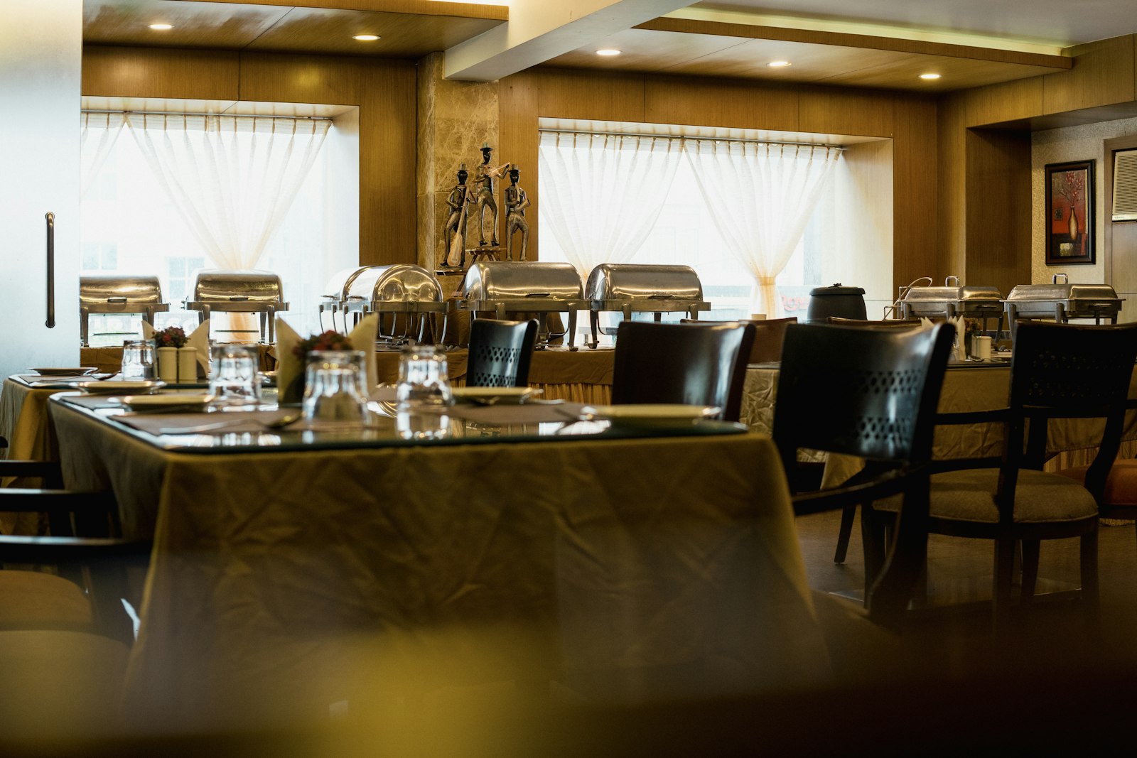 a large dining room table